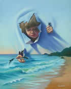 Child tearing through the fabric of reality